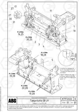 77553 Tamper for basic screed VDT-V 88 GTC ATT. SCREEDS 3,0 - 9,0M ABG7820/ABG780B, Volvo Construction Equipment