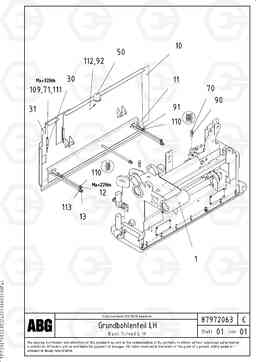 76762 Deflector plate for basic screed VDT-V 88 GTC ATT. SCREEDS 3,0 - 9,0M ABG7820/ABG780B, Volvo Construction Equipment