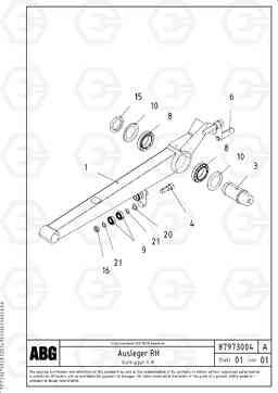 64584 Outrigger for lateral limitation VB-V 50 ATT. SCREEDS 2,0 - 5,0M ABG3870, Volvo Construction Equipment