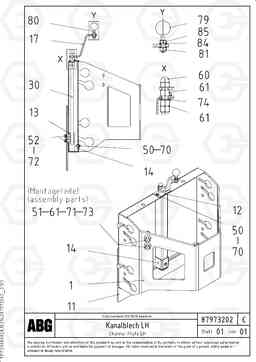 81482 Channel plate for extension VDT-V 78 GTC ATT. SCREEDS 2,5 - 9,0M ABG6820,ABG7820,ABG7820B, Volvo Construction Equipment