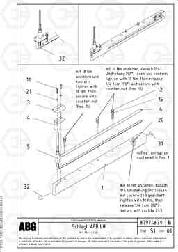 91371 Tamper knife with heating for basic and extandable screed VB 30 ATT. SCREEDS 1,5 - 4,0M ABG2820, Volvo Construction Equipment