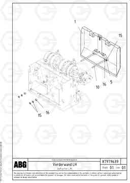 67783 Deflector plate for extandable screed VDT 121 VARIO ATT.SCREED 9,0 - 12,0M ABG8820/ABG8820B, Volvo Construction Equipment