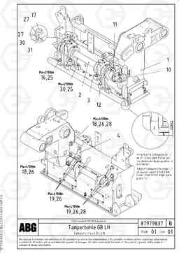 84590 Tamper for basic screed VDT-V 78 GTC ATT. SCREEDS 2,5 - 9,0M ABG6820,ABG7820,ABG7820B, Volvo Construction Equipment