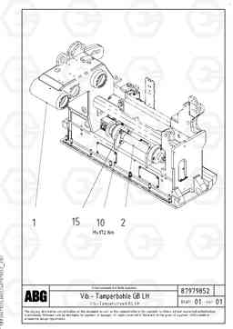 71511 Vib.-tamperscreed for basic screed VDT-V 78 GTC ATT. SCREEDS 2,5 - 9,0M AGB8820, AGB8820B, Volvo Construction Equipment