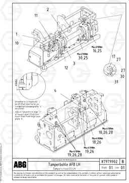 83962 Tamperscreed for extendable screed VDT-V 78 GTC ATT. SCREEDS 2,5 - 9,0M AGB8820, AGB8820B, Volvo Construction Equipment