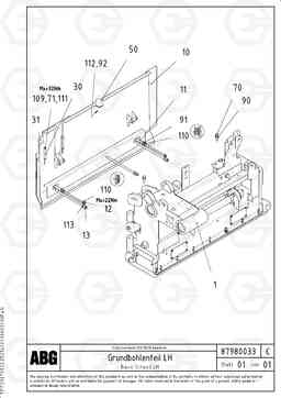 68842 Deflector plate for basic screed VB 88 GTC ATT. SCREEDS 3,0 -10,0M ABG8820/ABG8820B, Volvo Construction Equipment