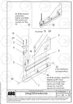 106584 Tamper knife edge with heating, for extension VB 30 ATT. SCREEDS 1,5 - 4,0M ABG2820, Volvo Construction Equipment