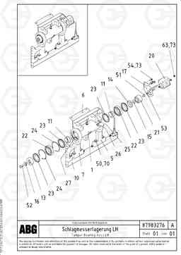 75274 Adjusting bearing housing for extension VB 30 ATT. SCREEDS 1,5 - 4,0M ABG2820, Volvo Construction Equipment