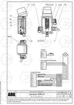 75873 Distribution box on screed for EPM (Electronic Paver Management) VB 30 ATT. SCREEDS 1,5 - 4,0M ABG2820, Volvo Construction Equipment