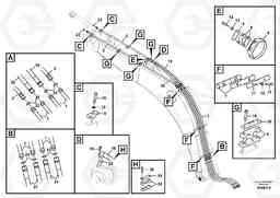 29166 Working hydraulic, dipper arm cylinder on boom. EW180C, Volvo Construction Equipment