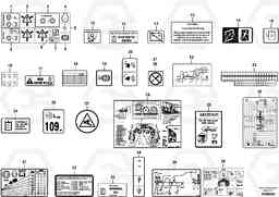 62385 Illustrations of sign plates and decals A40E, Volvo Construction Equipment