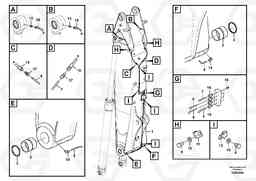 77585 Boom and grease piping, adjustable 1st ECR235C, Volvo Construction Equipment