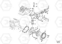 24913 Water pump and thermostat housing ABG7820/ABG7820B ABG7820 S/N 21064-23058 ABG7820B S/N 23059 -, Volvo Construction Equipment