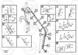 69914 Working hydraulic, dipper arm cylinder on boom. EW60C, Volvo Construction Equipment