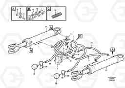 52953 Steering system: hoses, shift valve - steering cylinder. L350F, Volvo Construction Equipment