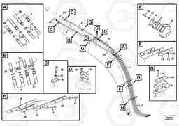 19083 Working hydraulic, dipper arm cylinder on boom. EW140C, Volvo Construction Equipment