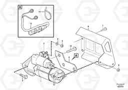 66836 Starter motor with assembling details EW145B PRIME S/N 15001-, Volvo Construction Equipment