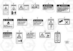 98700 Illustrations of sign plates and decals A35E, Volvo Construction Equipment