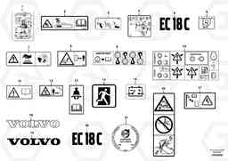 71337 Sign plates and decals EC18C, Volvo Construction Equipment