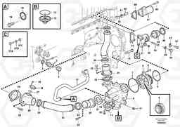 104521 Water pump and thermostat housing L180F HL HIGH-LIFT, Volvo Construction Equipment