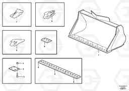 84243 Bucket, straight lip, alt. edge savers or teeth ATTACHMENTS ATTACHMENTS WHEEL LOADERS GEN. F, Volvo Construction Equipment