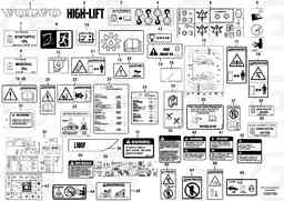 89501 Illustrations of sign plates and decals L180F HL HIGH-LIFT, Volvo Construction Equipment