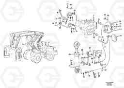 100258 Hydraulic cylinder with hose assembly, lift function. L180C S/N 2533-SWE, 60465-USA, Volvo Construction Equipment