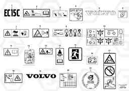 77061 Sign plates and decals EC15C, Volvo Construction Equipment