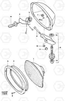 19355 Work lamp 616B/646 616B,646 D45, TD45, Volvo Construction Equipment