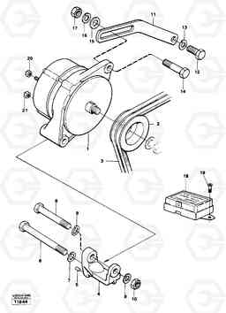 4159 Alternator with assembling details 616B/646 616B,646 D45, TD45, Volvo Construction Equipment