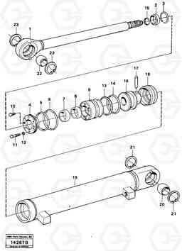 47646 Hydraulic cylinder, tilt L50 L50 S/N -6400/-60300 USA, Volvo Construction Equipment