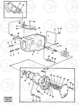 200 Drive-axle gear housing and brake shafts 616B/646 616B,646 D45, TD45, Volvo Construction Equipment