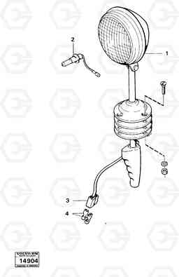 30152 Spot light, adjustable 98353 616B/646 616B,646 D45, TD45, Volvo Construction Equipment