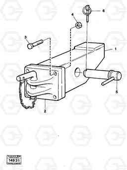 4171 Draft hook 98522 616B/646 616B,646 D45, TD45, Volvo Construction Equipment