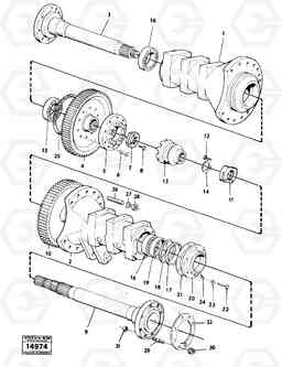 18784 Drive axle shafts and drive axle tubes 616B/646 616B,646 D45, TD45, Volvo Construction Equipment