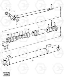 47635 Hydraulic cylinder tilting 4300 4300, Volvo Construction Equipment