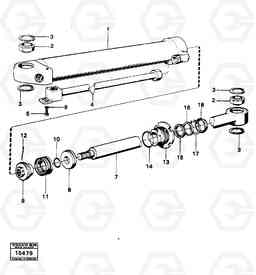 51227 Steering cylinder 646 616B/646 616B,646 D45, TD45, Volvo Construction Equipment