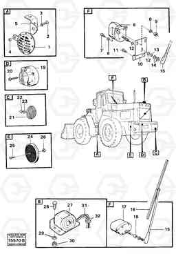 282 Signal horn,reflex and windshield wiper's,rear 4200 4200, Volvo Construction Equipment