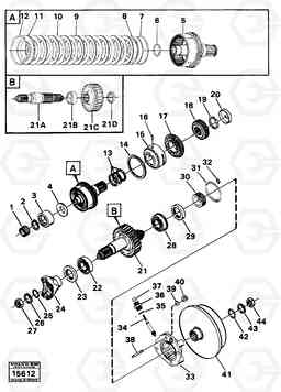 92434 Reverse clutch and output shaft 3-speed Gear Transmission 4200 4200, Volvo Construction Equipment