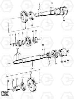 19357 Upper and lower shafts 616B/646 616B,646 D45, TD45, Volvo Construction Equipment