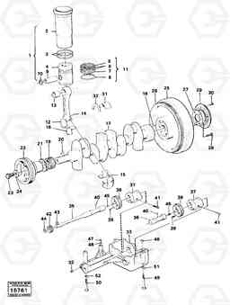 51225 Crankshaft and related parts 616B/646 616B,646 D45, TD45, Volvo Construction Equipment