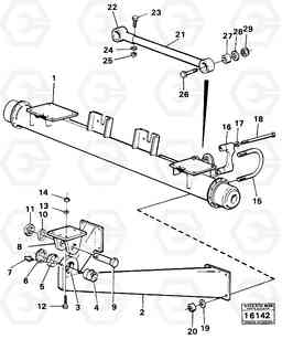 21706 Bogie suspension trailing wheel axle 861 861, Volvo Construction Equipment