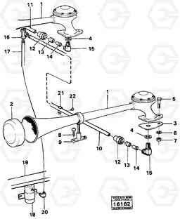 23451 Large-volume horn 98973 (6282) 861 861, Volvo Construction Equipment