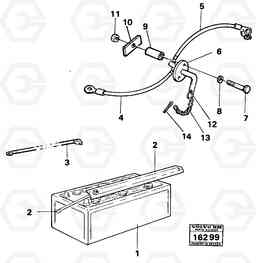 13005 Battery with assembling details 861 861, Volvo Construction Equipment