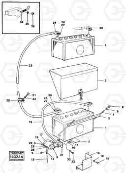 1277 Battery with assembling details 4500 4500, Volvo Construction Equipment