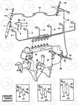 23077 Fuel pipe injectors Prod Nr 33300,33303 4500 4500, Volvo Construction Equipment