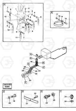 17752 Servo-system control lines Tillv Nr -1955 4500 4500, Volvo Construction Equipment