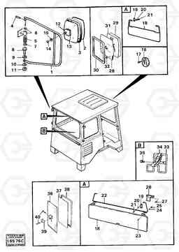 62565 Rear view mirrors and sun vizors 5350B Volvo BM 5350B SER NO 2229 - 3999, Volvo Construction Equipment