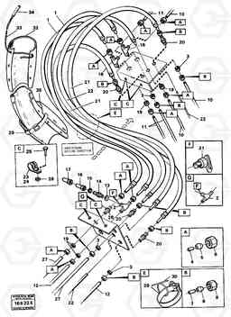 19088 Pneumatic hoses over hitch. prod nr 37000 Tillv Nr -1616 5350 5350, Volvo Construction Equipment