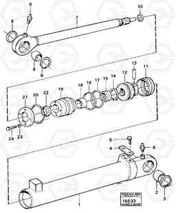 28765 Hydraulic cylinder 616B/646 616B,646 D45, TD45, Volvo Construction Equipment